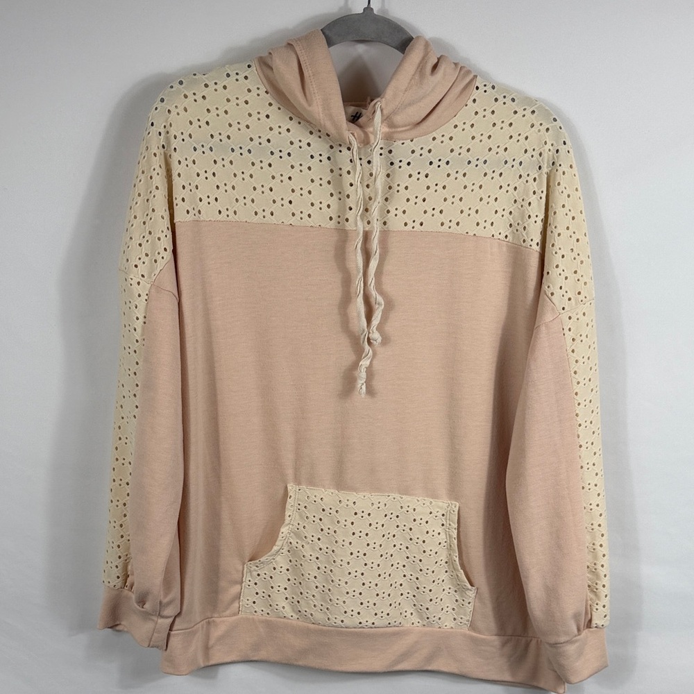 Women's Beige and‎ Cream Hoodie Sweater. Size Large